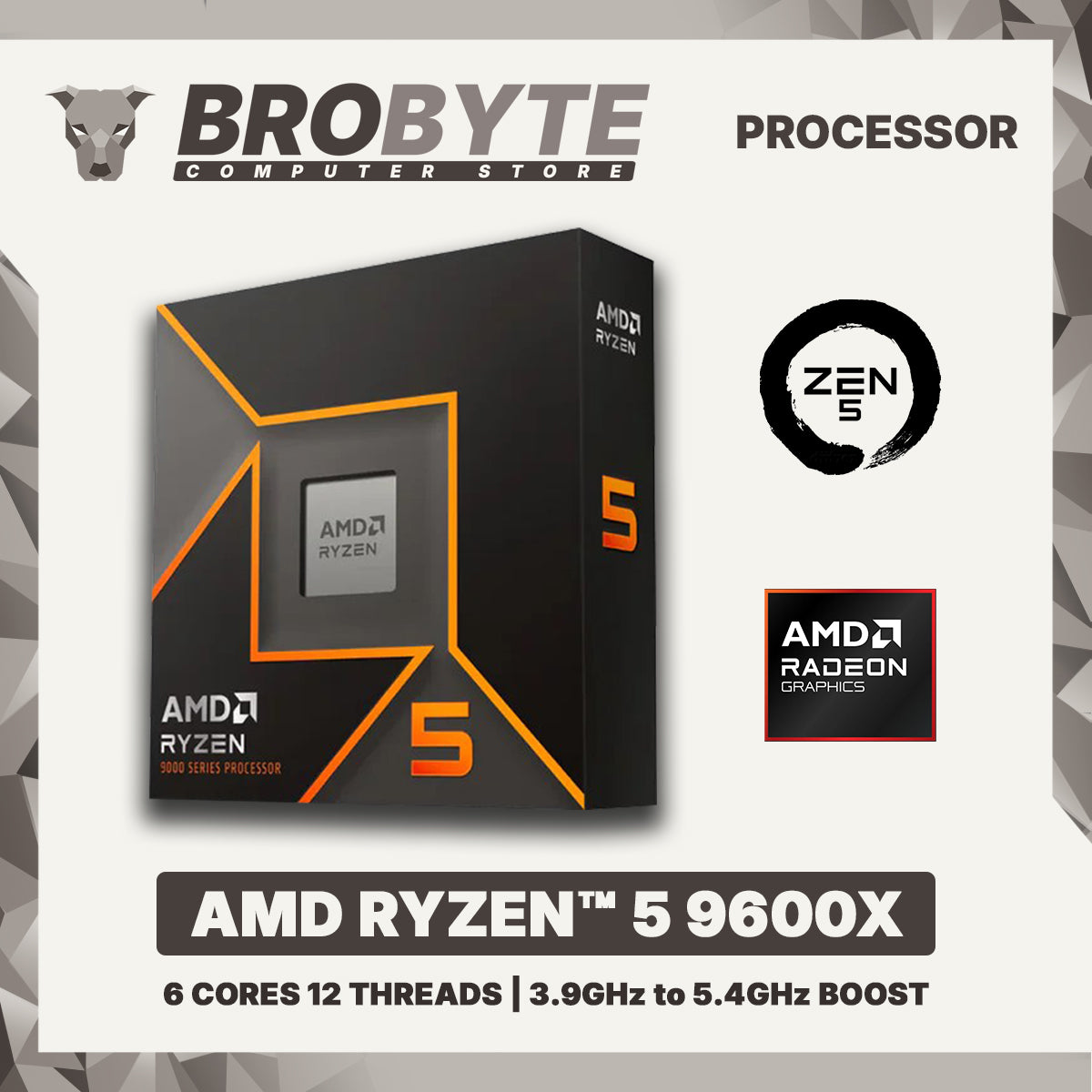 AMD Ryzen™ 5 9600X 6-Core 12-Thread Desktop Processor